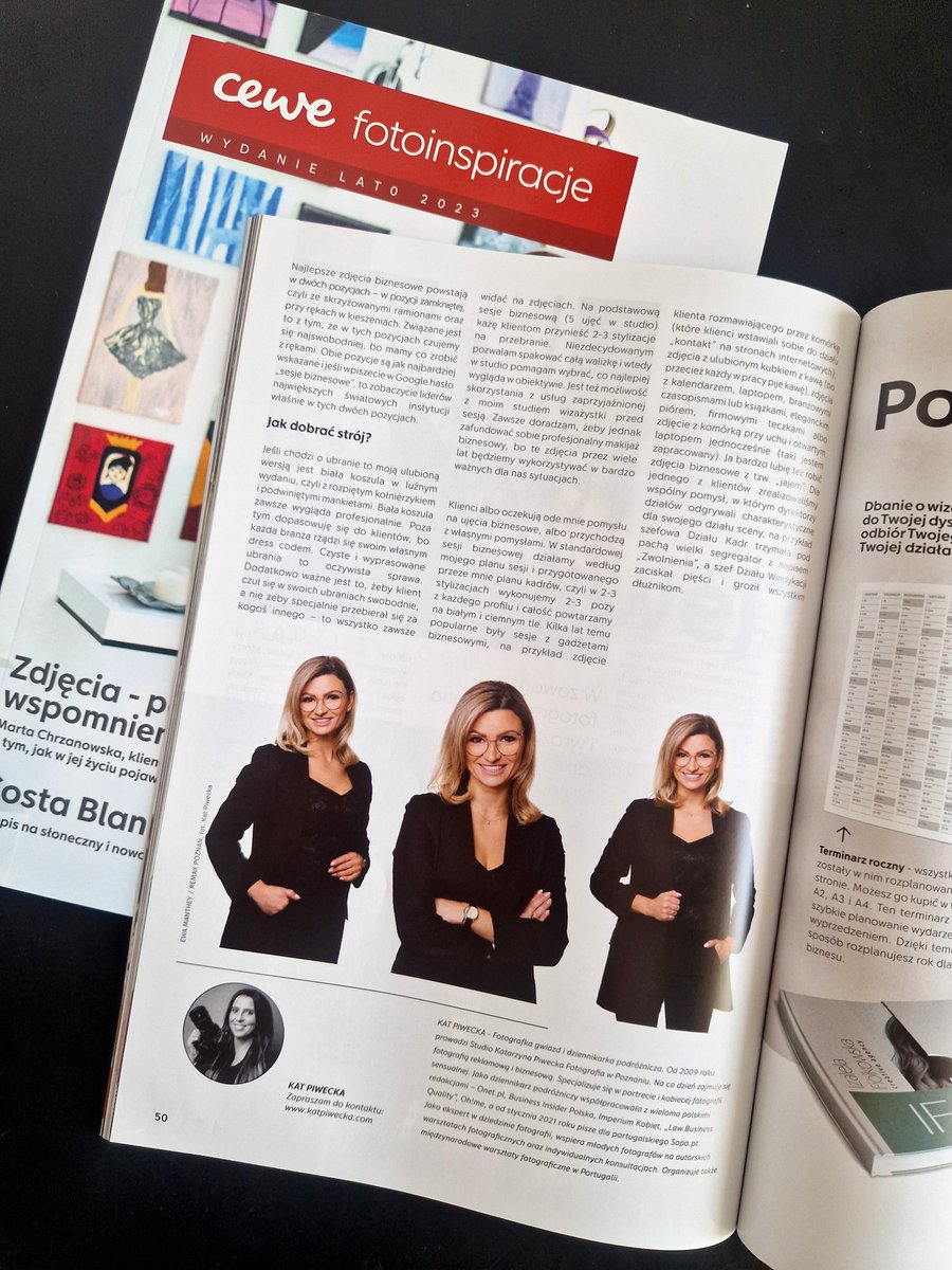 KatPiwecka's tweet photo. Mój artykuł o sesjach biznesowych w najnowszym magazynie CEWE FOTOINSPIRACJE 📷 https://t.co/8s0c147FTw