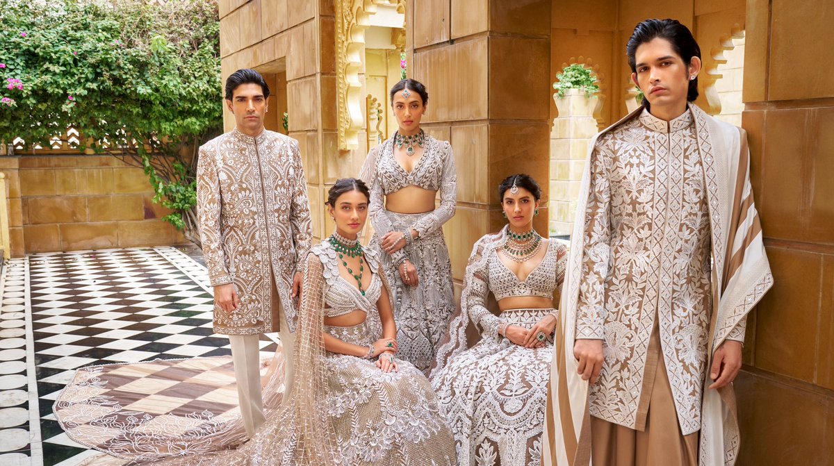 BRIDAL COUTURE 2023/24 Introducing a refreshing twist on Bridal Couture with a pristine new palette of earthy neutrals, and statement-making elements, all blended with our signature sparkle. @ManishMalhotra #ManishMalhotraHighJewellery @TheLeelaHotels