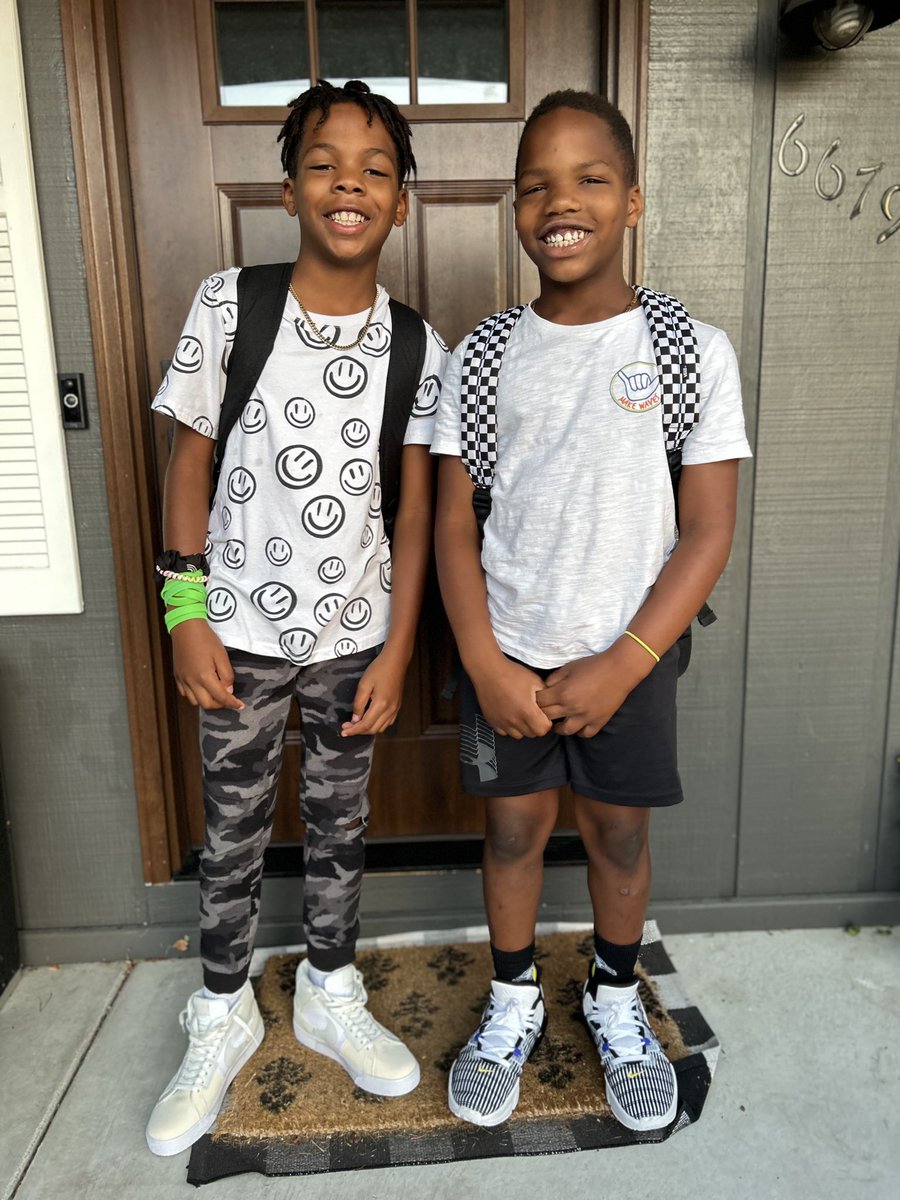CrystStrickland's tweet image. First day of school! Kaysaan 5th, Kaleb 4th and the start of year 15 for me! So thankful! #grcs