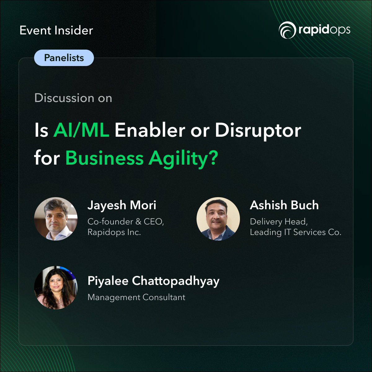 Continuing the tradition, this year's edition, "Driving Business Agility through Digital Transformation," 🚀 will present a series of insightful talks and networking opportunities you won't want to miss.

✉️ RSVP today: lnkd.in/drvDHQ-H

#Rapidops #ahmedabad #event #tech