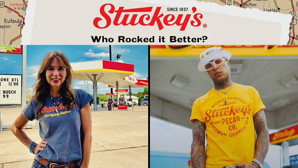 We'd like to give a massive shout-out to Amadeus for sharing his video rocking a Stuckey's tee in addition to his dope bucket hat. Amadeus is the owner of Geared Solid Supply located in Nashville &amp; a model for Slumerican Clothing and Apparel Inc . Be sure to visit their page!