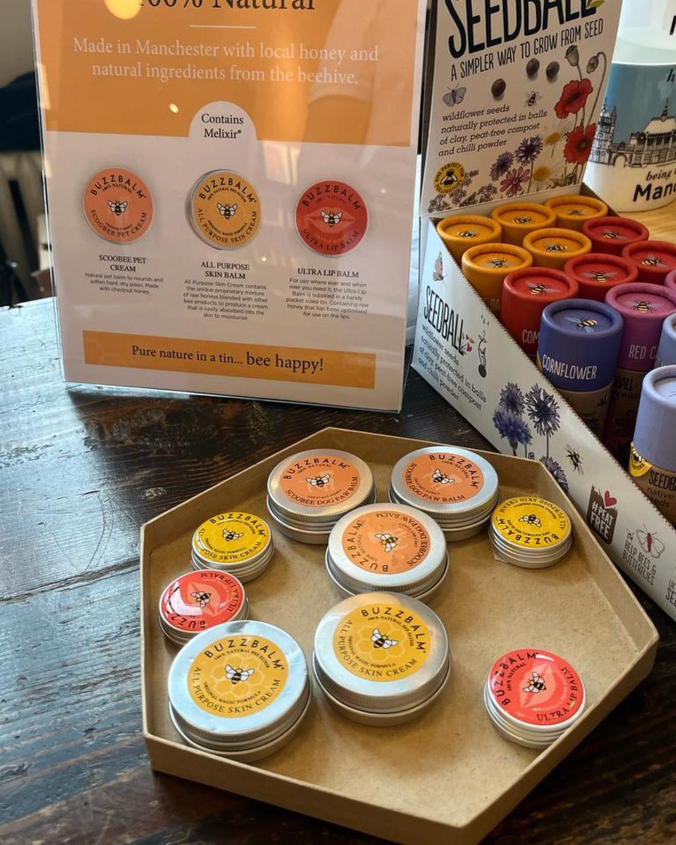 agency_creative's tweet photo. @BuzzBalmUK is now in stock at @McrMuseum 🐝
Here at The Agency Creative we are excited to see our client being stocked in local &amp; beloved places.

#manchester #localbusiness #manchestermuseum #buzzbalm #designagency #branding #shoplocal #naturalskincare #manchesterbee https://t.co/4O3cngD5KF