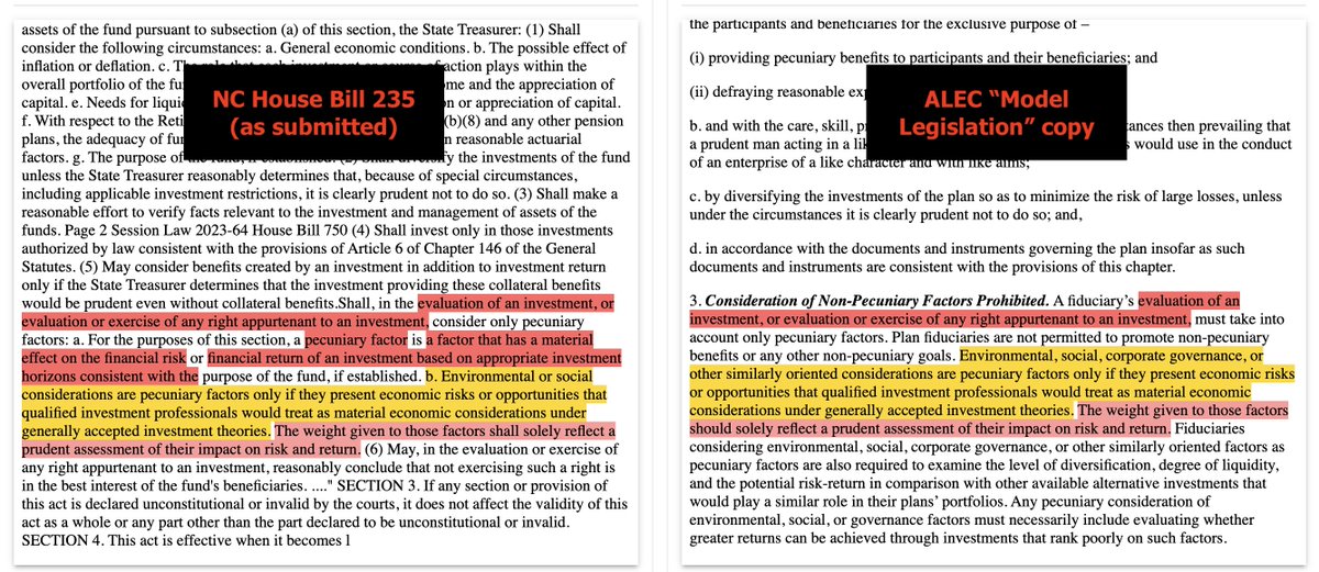 Here are just two examples of bills submitted by Republican legislators in the #NCGA just this year that are essentially ghostwritten by far-right lobbyists at ALEC.

@JasonSaine97th, ALEC's NC point man (and sometimes an NC legislator), really works for the money. #ncpol