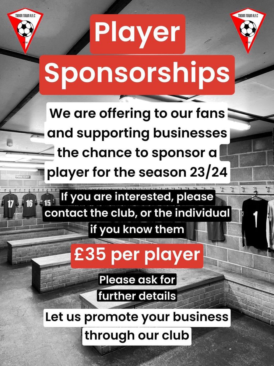 If anybody interested in sponsoring let us know ⚽️🔴⚫️