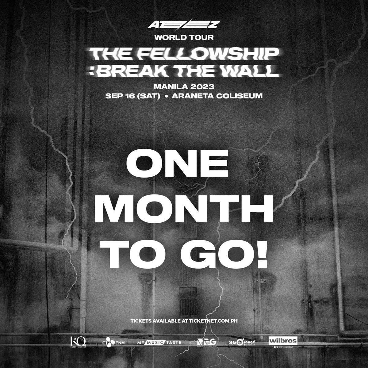 WilbrosLive's tweet photo. 𝐎𝐍𝐄 𝐌𝐎𝐍𝐓𝐇 𝐓𝐎 𝐆𝐎! 🇵🇭
Don't miss the 2023 ATEEZ WORLD TOUR [THE FELLOWSHIP : BREAK THE WALL] IN MANILA

September 16 Sat 7PM
Araneta Coliseum

Book Now! 🎫
https://t.co/QGwxIw3WQE and TicketNet outlets

#ATEEZ #에이티즈 #TheFellowship #Break_The_Wall_MNL https://t.co/OKdGtt9vVq
