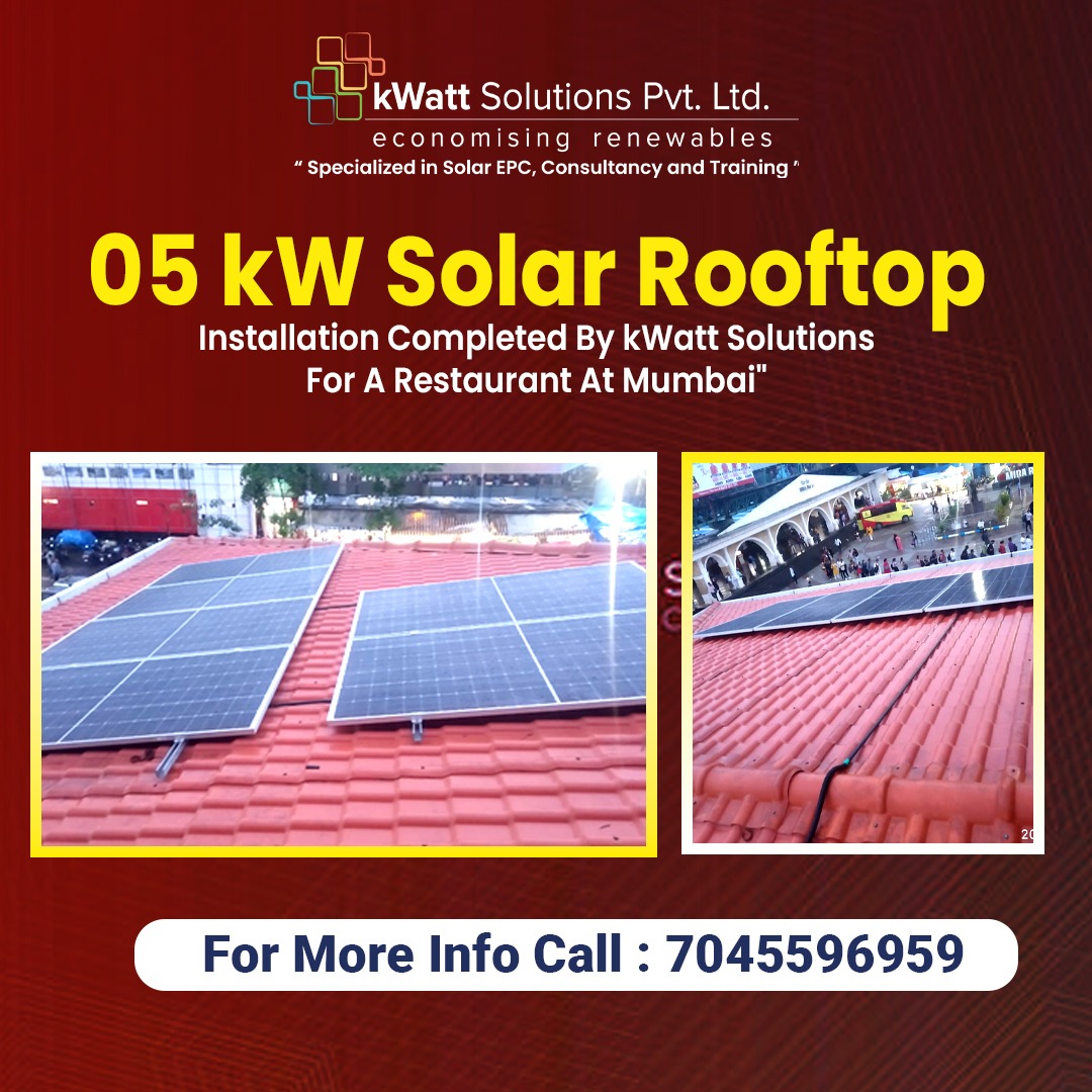 kwatt_solutions's tweet photo. #kWattsolutions has successfully installed 5 kW Solar PV Rooftop plant for Shanti Sagar Restaurant at #Mumbai 

#mumbai #solarindia #kWattsolutions #india #renewableenergy #renewable #solapv #kwatt #solarmodule #renewables #solarcleaning #energy https://t.co/lSuV06Om4V