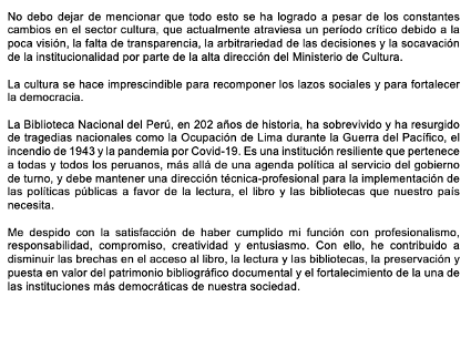Fabivergara's tweet image. Hoy se ha publicado la resolución suprema que da por concluida mi designación como jefa institucional de la @BibliotecaPeru .
Como bibliotecóloga, tuve el honor de asumir la dirección de la primera institución cultural del Perú, que celebra un nuevo aniversario este mes de agosto