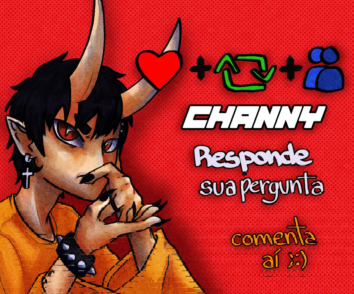 channy_art's tweet photo. ･｡⁠.╰⁠(⁠ ⁠･⁠ ⁠ᗜ⁠ ⁠･⁠ ⁠)⁠➝ 𝗣𝗘𝗥𝗚𝗨𝗡𝗧𝗘 𝗔𝗢 𝗖𝗛𝗔𝗡𝗡𝗬! 

REGRAS:
❤️ CURTA
🔄 RETWEET
👥 ME SIGA (sdv)
💬 COMENTE SUA PERGUNTA 

😈 - O Channy não leva nada a sério, ele é bem bobalhão e gosta de tudo
alternativo

+ Perguntas serão respondidas com desenhos https://t.co/9qgEYLIa54