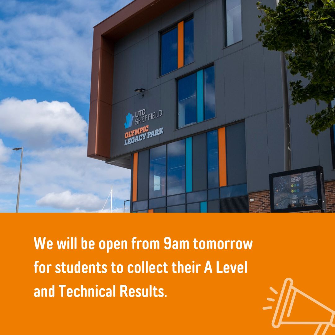 We will be open from 9am for students to collect their A Level and technical results tomorrow (Thursday 17th August)

Staff will be available to support with clearing and any queries.

Good luck to all our students!