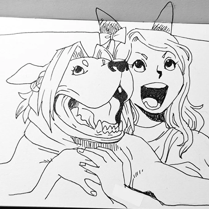 TLで見た動画をキングさんとカワカミちゃん(犬)で 