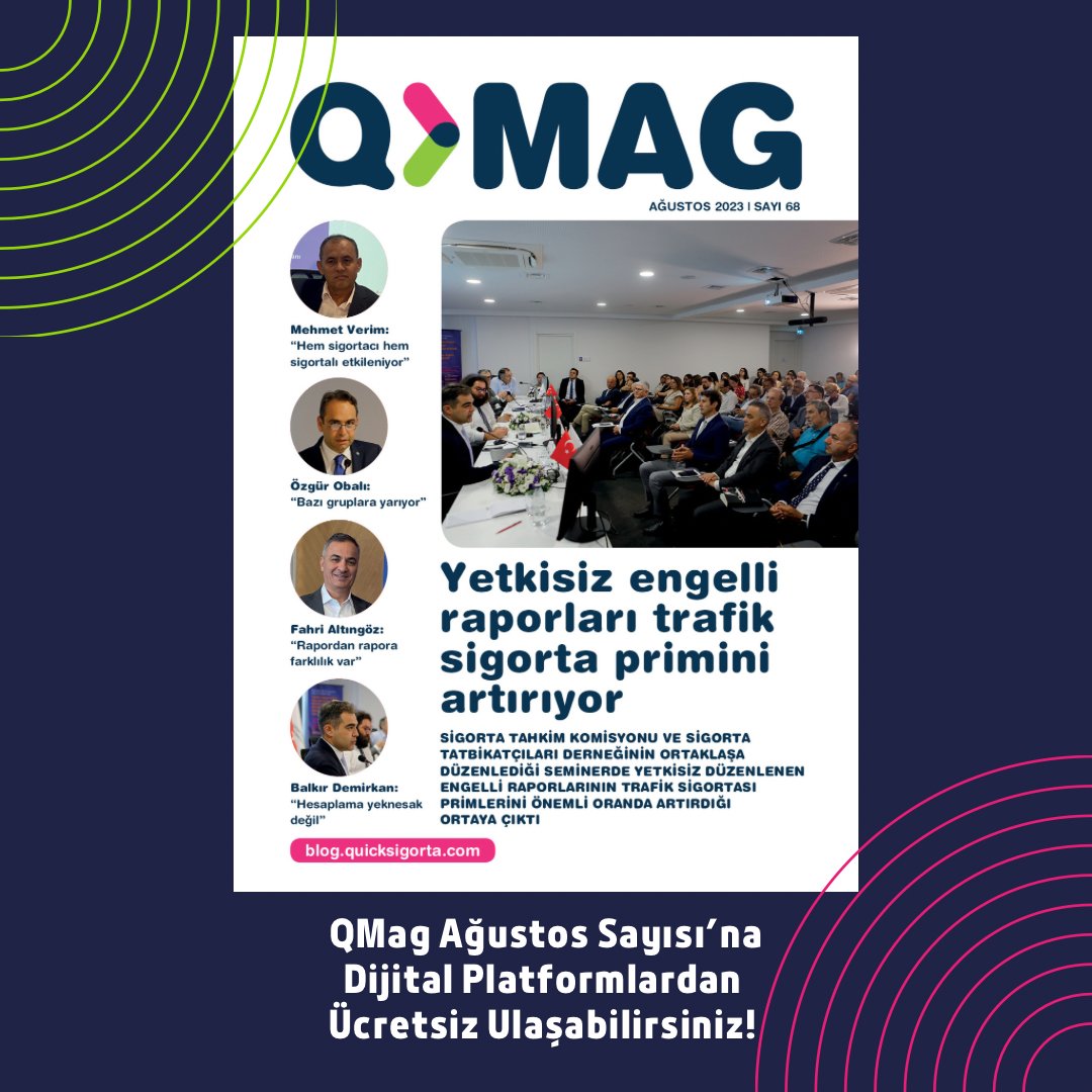 quicksigorta's tweet photo. Dolu dolu geçen bir ayın ardından #QMag Ağustos sayısı tüm dijital raflarda yerini aldı 📲

✅ Yetkisiz engelli raporları trafik sigorta primini artırıyor 👨🏻‍🦽

✅ Yaz atölyesi II: Selin Göksel ile konuşan eller 🙌🏻

✅ Quick Sigorta 2. el oto raporu 🚙

👉🏼 https://t.co/fpPx7wdkpW https://t.co/FAt4VzCVV3