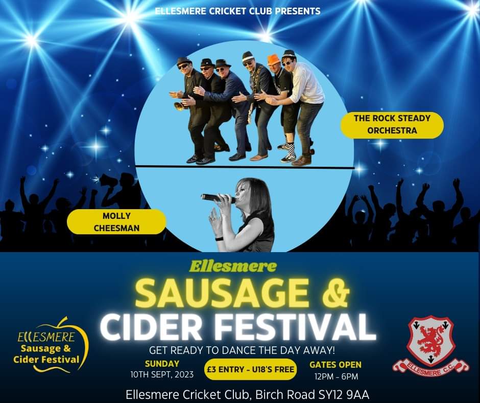 #sausageandciderfestival
#howdoyoulikethemapples

Music line ups announced for 8th  9th &amp; 10th September 

Ellesmere Sausage &amp; Cider Festival