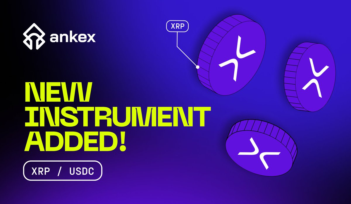 Progressing with our alpha, we're enhancing your trading journey and introducing more instruments.

Now, you can trade XRP USDC on ANKEX.

Keep an eye out for upcoming updates and new listings! 🚀