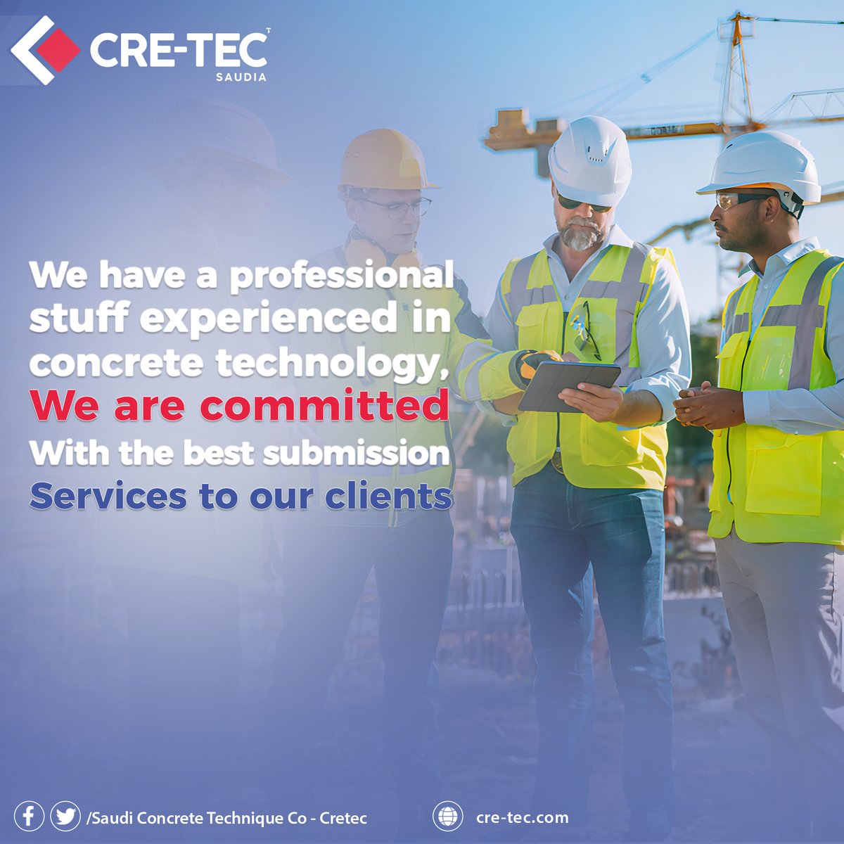 ConcreteSaudi's tweet photo. We have a professional and experienced concrete technology team, we are committed to providing the best service to our customers. #concretetechnique #constructionservices #cretec https://t.co/IHvsBNa785