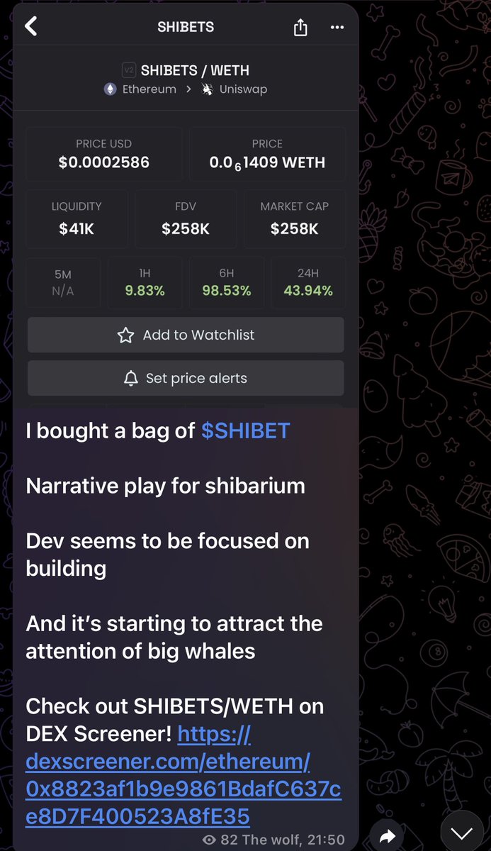 W0LF0FCRYPT0's tweet photo. Did someone say shibarium summer?
This is getting spicy
Printing on steroids with the shibarium plays
$SHIBET #shibets doing the lords work today
Shibarium is coming.
https://t.co/KESEwUnitr https://t.co/YuaTuudlA1