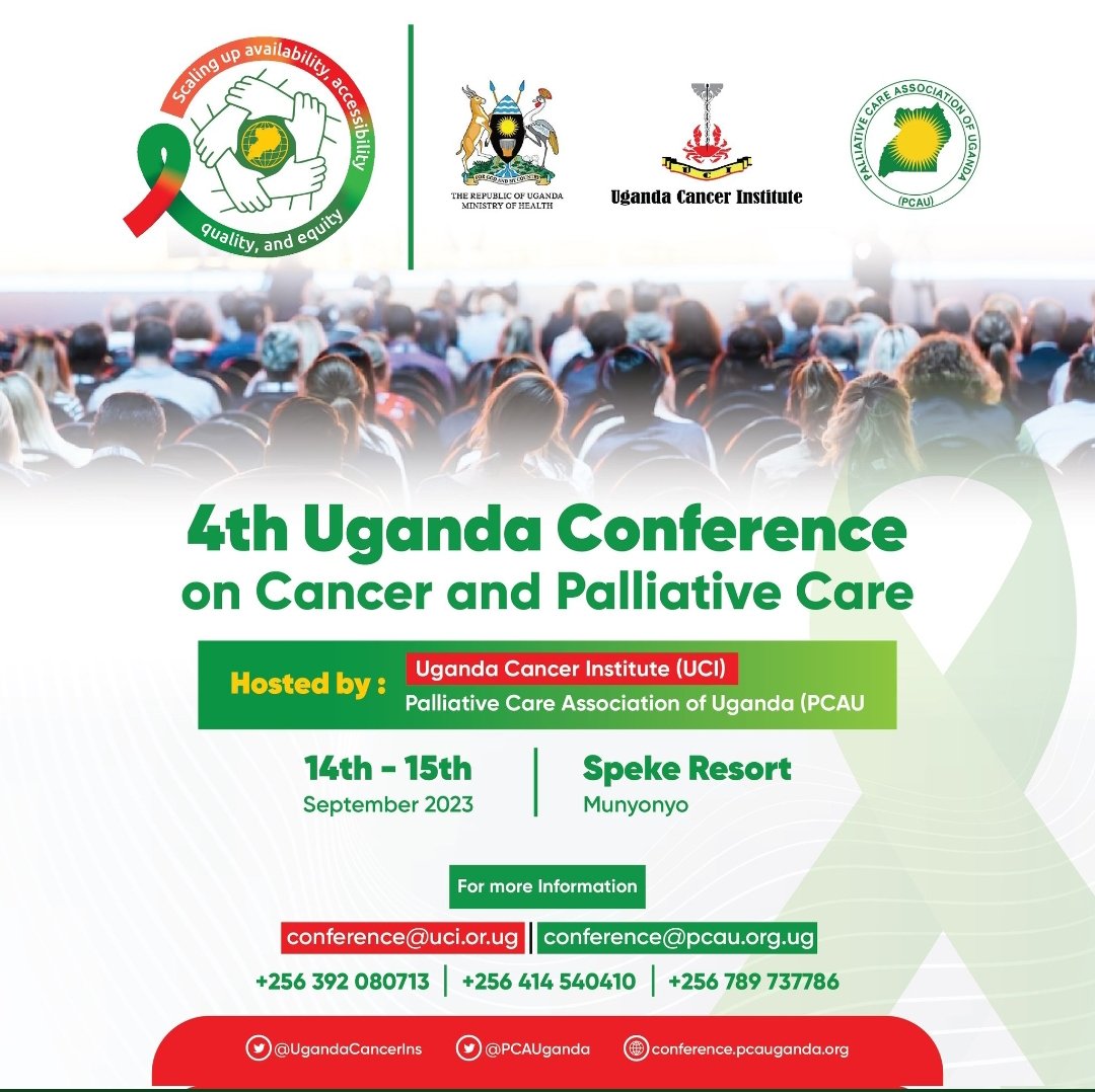 Register today and stand a chance to share knowledge in the #4th #Uganda #Conference on #Cancer & #Palliative Care on 14th & 15th September 2023. See flyer for details: