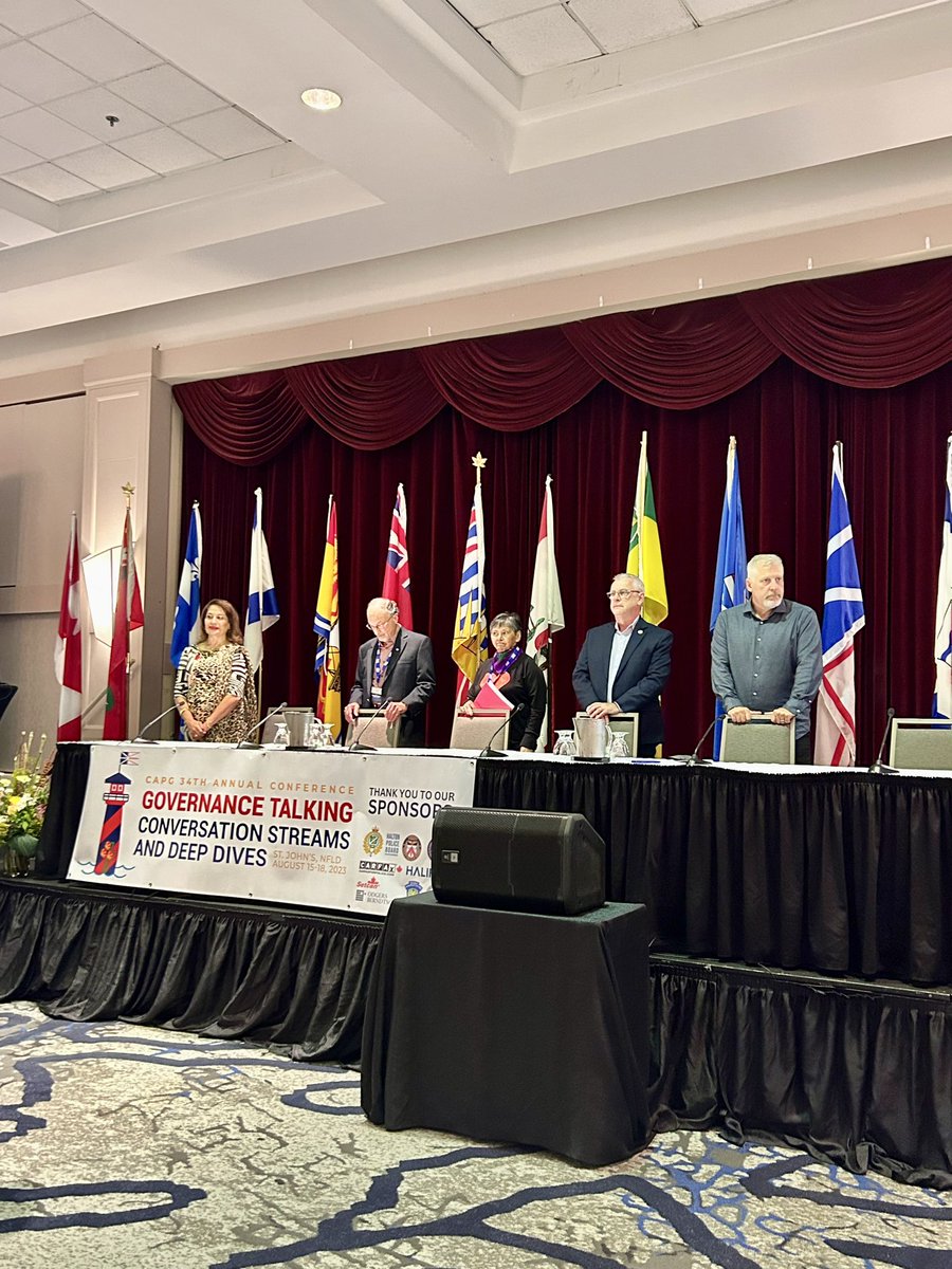 Ward2Lisa's tweet photo. CAPG is in St. John's! 34th annual conference kicked off with opening ceremonies as we prepare to engage in governance discussions to achieve excellence in policing across the country. https://t.co/vIx6OWQqvV