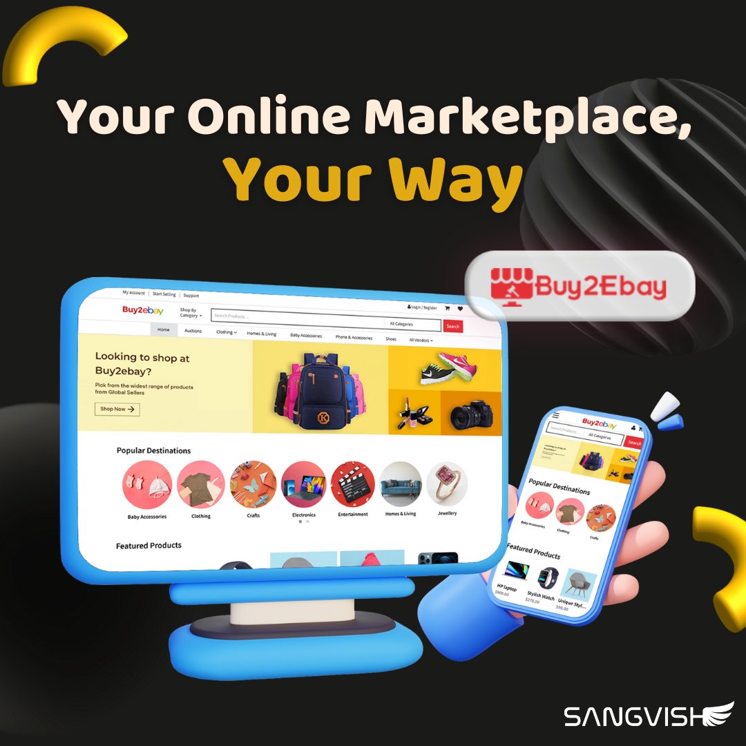 SangVishTech's tweet image. Your dream #Marketplace is now just a click away! 🌐 Discover the wonders of our #eBayclonescript and embark on a journey of #innovation, #Growth, and #success. 🚀💰
visit sangvish.com/ebay-clone/
#business #webdev #technology #code #ecommerce