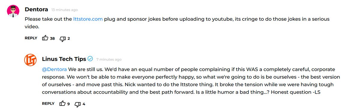 AlexNaivety's tweet image. LTT's "apology" is 1) monetized, 2) has a store plug, 3) sponsor jokes, 4) discloses monetary amounts the other party did not want public, 5) a sex joke despite evolving allegations

at this point they should've just given Linus a ukulele