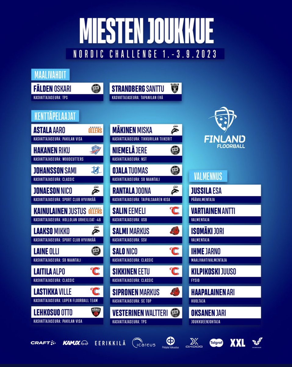 ejussila's tweet photo. 1.9. ja 2.9. Vantaalla vastassa Ruotsi ja päästään pitkän tauon jälkeen mittaamaan tasoa. #salibandy https://t.co/uHwuMgjv5j