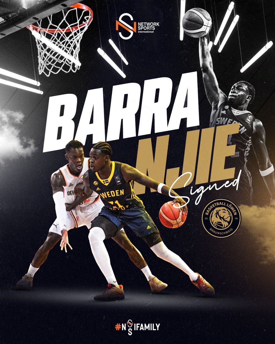 Excited with this opportunity! Barra Njie the Swedish NT guard is making a huge step forward in his career! He joins Braunschweig for next three seasons, and he’ll be playing in the German <a href="/easyCreditBBL/">easyCredit BBL</a> !! Hard work pays off 👊🏽

#networksports #homeofchampions