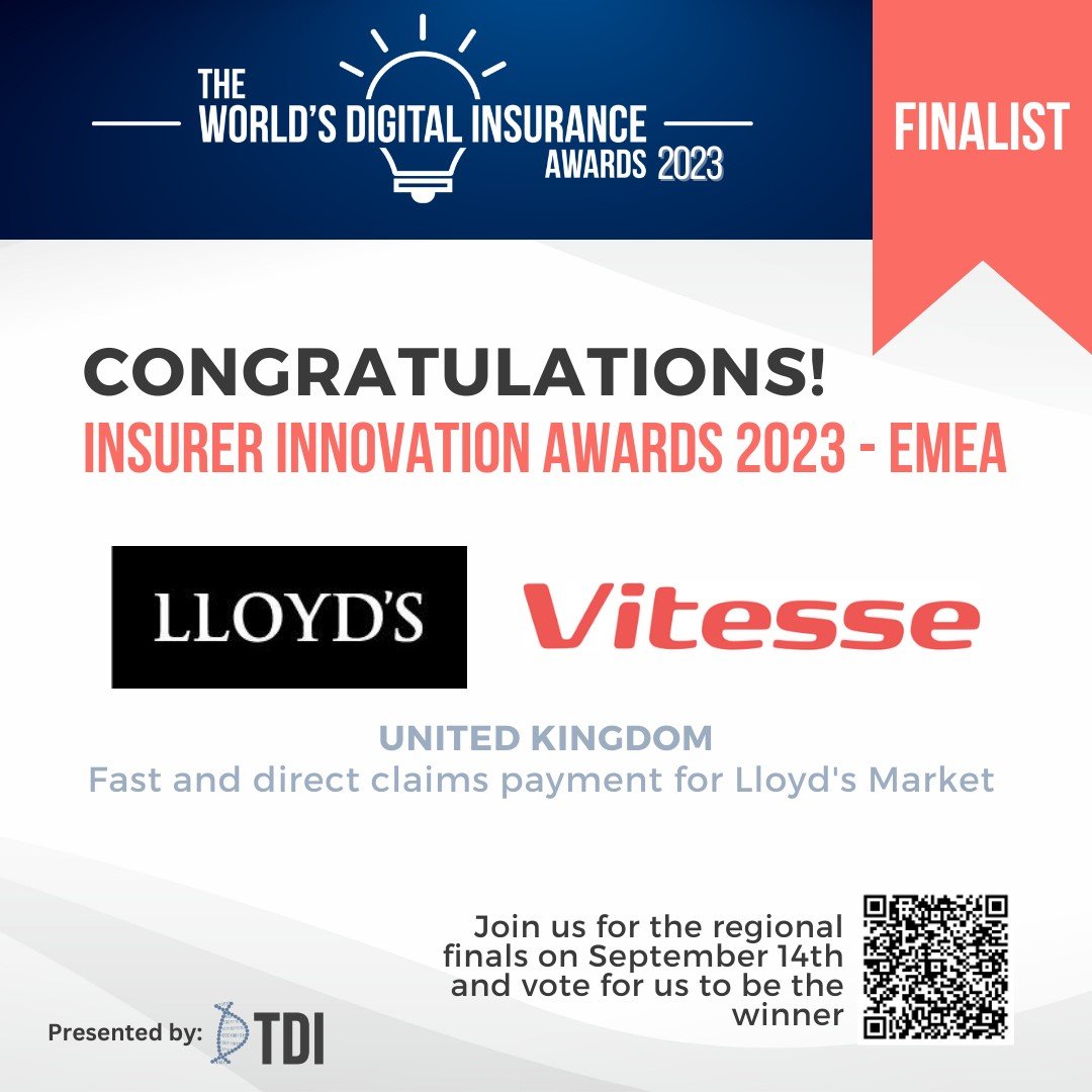 We're a finalist! Thank you to The Digital Insurer for recognising the Faster Claims Payment solution (FCP), created with Lloyd's, as bringing #innovation in how #claimspayments are funded and paid across the London Market.
the-digital-insurer.com