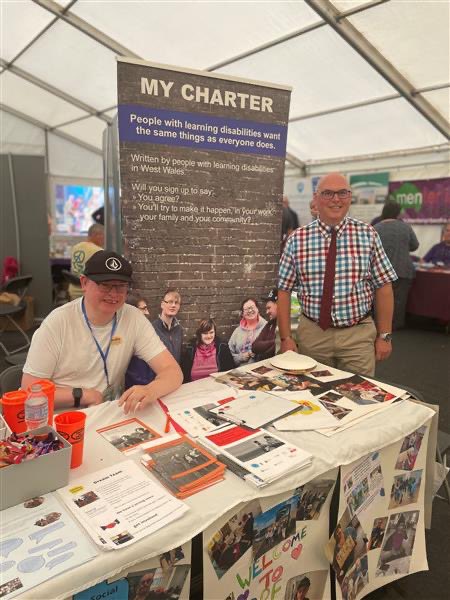 We’re in the Community Tent at the Pembrokeshire Show. Pop and say hello!

The Dream Team are busy promoting the Learning Disabilities Charter 💙🤍