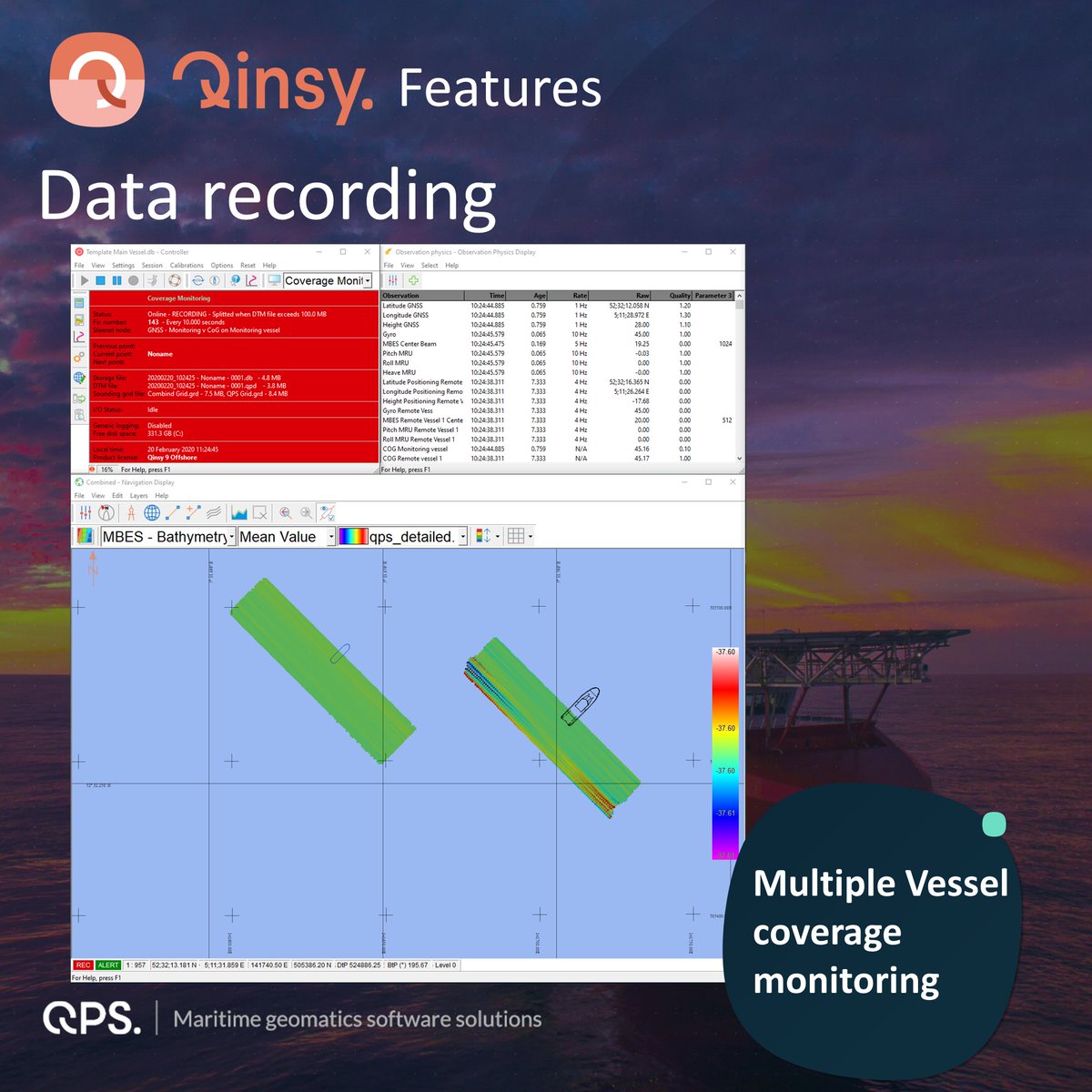 Did you know that in #Qinsy 9.2 Functionality has been added that makes it possible to share Qinsy multibeam data with other Qinsy instances?

If you want to test this yourself, just contact us at Sales@qps.nl