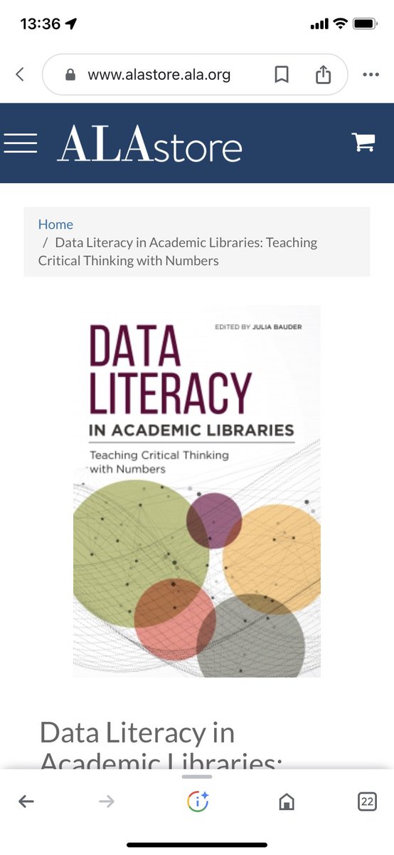 Not always do we get excited about what we teach but I’m busy preparing for data literacy lesson and it made so much sense. Hope my intro to social informatics students will be excited 2. I think I’m ready to supervise someone on this. Great book by @ALALibrary @JuliaBauder