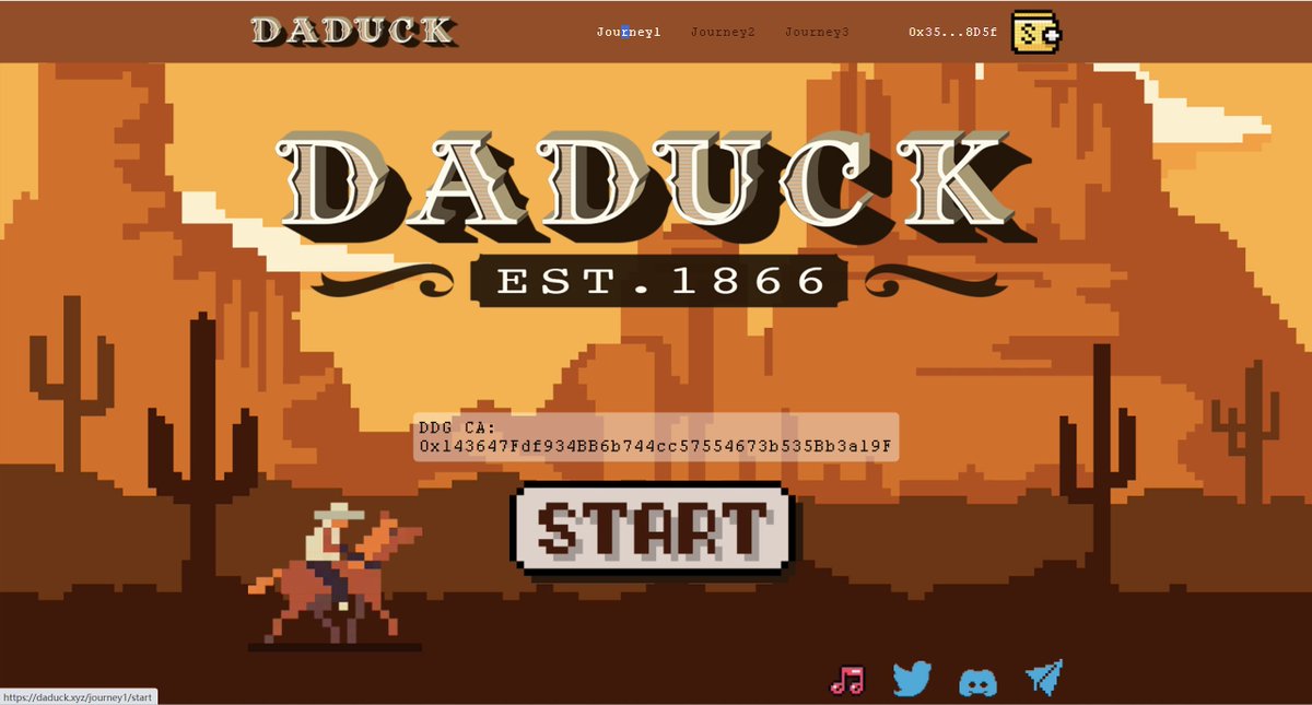$DDG 2.0 来了，之前救说故事线有后续 <a href="/DaDuck_Gang/">DaDuck 𝕲𝖆𝖓𝖌</a>
上一期是酒馆 这一期是酒店，看元素跟NFT有关
期待！
重点：官网journey3 的claim点下，后面一定有福报！

合约地址：0x143647Fdf934BB6b744cc57554673b535Bb3a19F