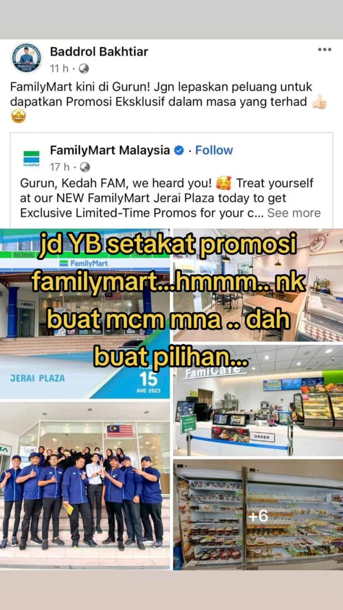 KulupFans's tweet photo. Salah satu manifesto Baddrol Bakhtiar.Mempromosikan FamilyMart Cina DAP di Gurun 😊 https://t.co/kDM238H5KQ