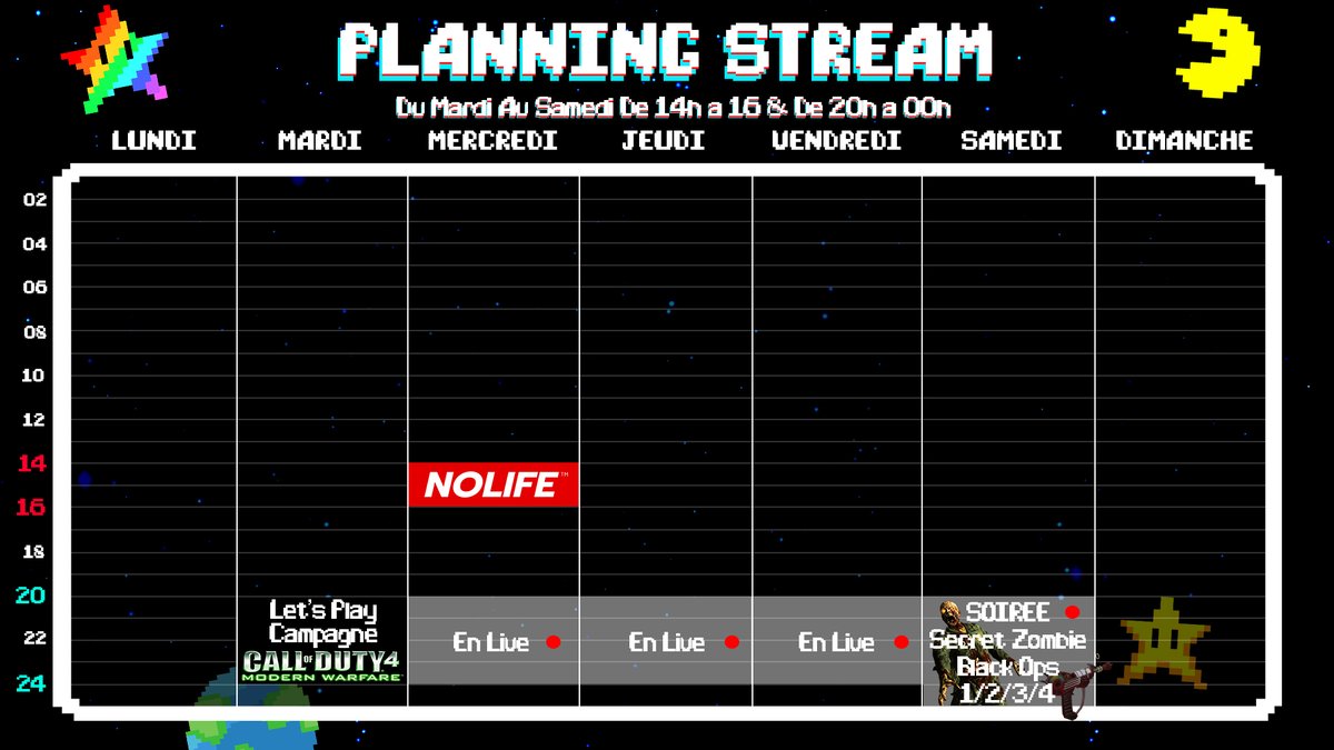 LxR_Sayfe's tweet image. Nouveau Planning Stream!🔴