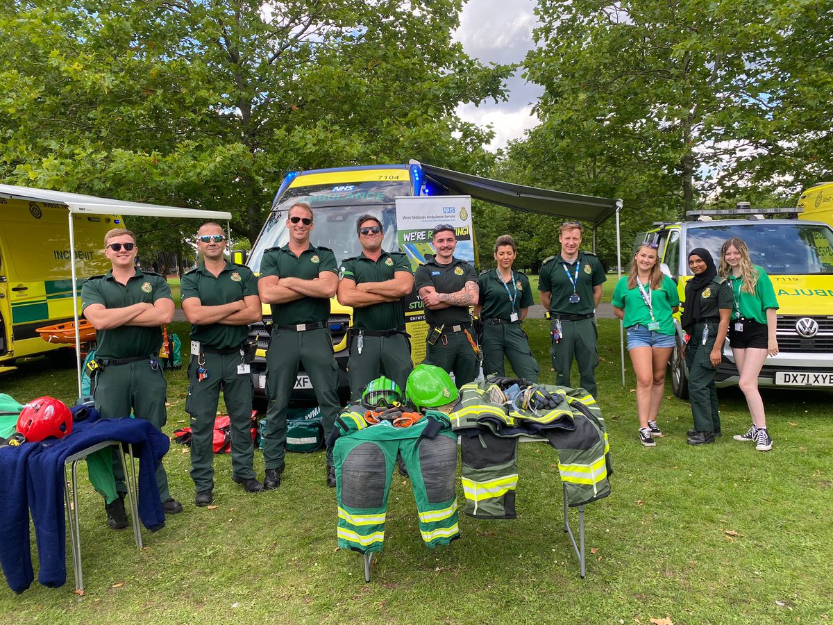 Our <a href="/OFFICIALWMAS/">West Midlands Ambulance Service #HelpUsHelpYou</a>  Ops, Recruitment and <a href="/WMASHART/">WMAS HART</a> colleagues are all set up and ready to meet you at Handsworth Park from now until 6pm this evening 

We’ll see you there!