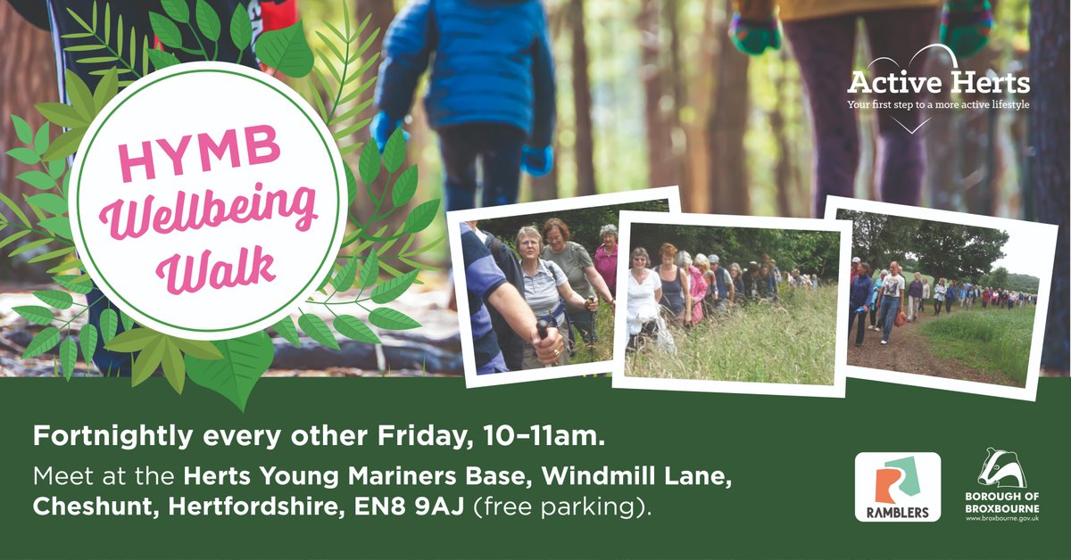 BroxbourneBC's tweet image. Looking to get back outdoors and enjoy some fresh air whilst meeting new people? Join us for our HYMB Wellbeing Walks! 🚶‍♂️🚶‍♀️

📅 Upcoming Friday walks:
- 18 August
- 1 September
- 15 September
- 29 September