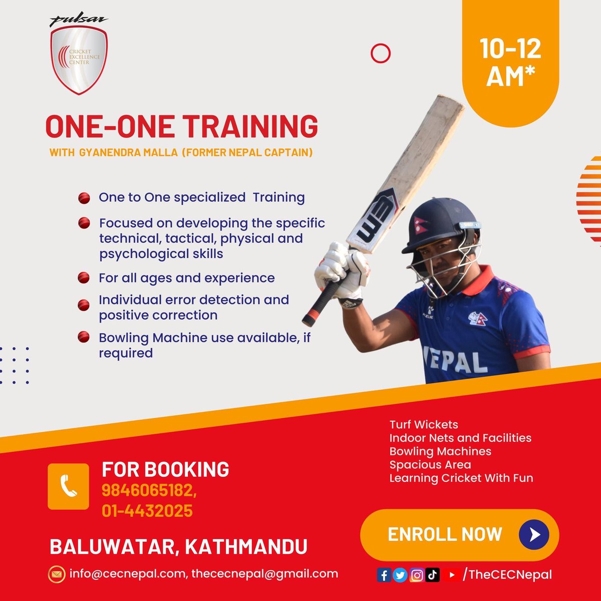 TheCECNepal's tweet photo. 𝐎𝐧𝐞-𝐎𝐧𝐞 𝐓𝐫𝐚𝐢𝐧𝐢𝐧𝐠 𝐰𝐢𝐭𝐡 𝐅𝐨𝐫𝐦𝐞𝐫 𝐍𝐞𝐩𝐚𝐥 𝐂𝐚𝐩𝐭𝐚𝐢𝐧 @gyanu_gm11 🇳🇵
𝐁𝐨𝐨𝐤 𝐲𝐨𝐮𝐫 𝐬𝐞𝐚𝐭𝐬, 𝐍𝐎𝐖
#CECNepal | #TurningDreamsIntoReality | #PulsarCEC | #NepalCricket | #PulsarNepal | #MagicNepal | #F1Soft | #NLICL | #RelyOnExpert https://t.co/vhHTSYU9mv