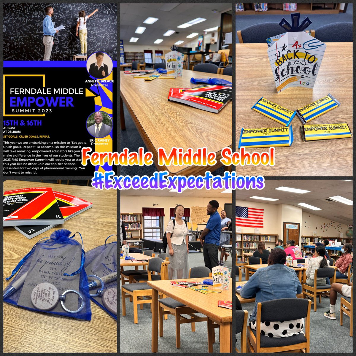 lmkinard's tweet photo. Day 1 of the @FMSTrojanPride 2023 Empower Summit complete! Day 2 loading! Thank you @AnnetteBreaux for the powerful learning around how to impact student learning and behavior. @GCSchoolsNC #ExceedExpectations https://t.co/vtRiyHrwOZ