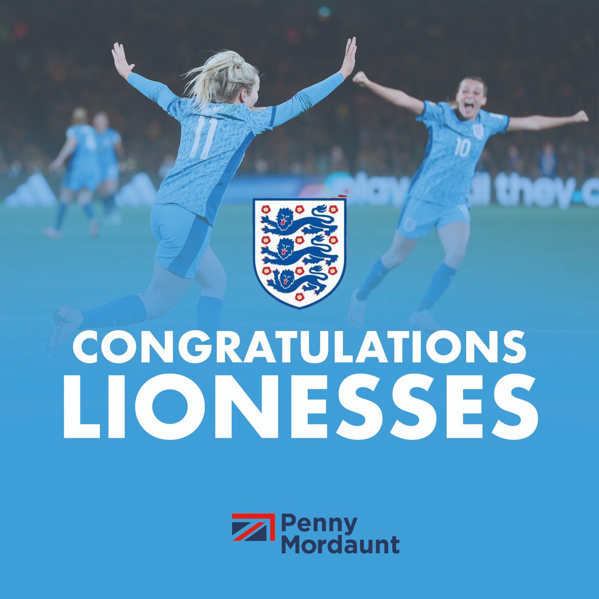 Congratulations @Lionesses You’re on your way to #FIFAWWC So proud of you all! ⚽️