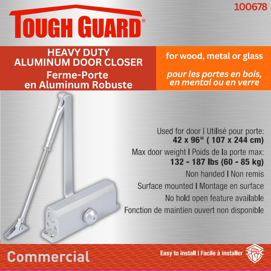 #toolwayindustries #toolway #toughguard #tough #guard #heavyduty #aluminum #doorcloser #door #closer #hardware #forwood #formwtal #forglass #commercial