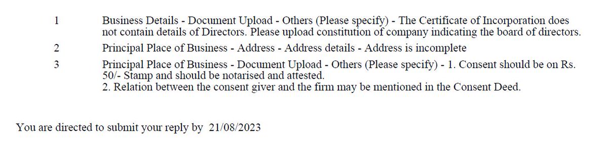 syamsinghal's tweet photo. My GST Application File has been rejected bcz in Certification of Incorporation does not have Directors Name. Although I have submitted all other documents. but failed to submit Name of Directors on certificate of Incorporation. https://t.co/C3LVGsUYmS