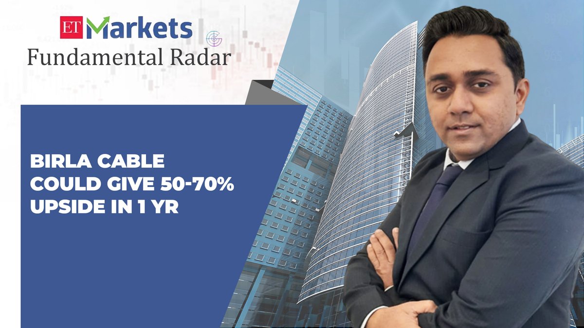 ETMarkets's tweet photo. #FundamentalRadar: Value Pick! Birla Cables delivers nearly 300% rise YoY in net profitGirish Sodani (@girishsodani), Head of Equity Market at Swastika Investmart tells @kshanand

https://t.co/ElxcmlJqXh https://t.co/3tWtlyYhmr