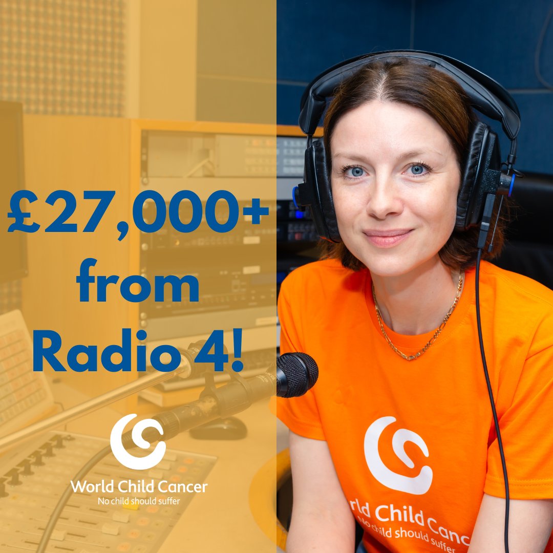 WChildCancer's tweet image. Our Radio 4 Appeal, launched on 4th June 2023, raised over £27,000!

We’d like to send an extra special thank you to @caitrionambalfe, patron of #WorldChildCancer, for supporting our appeal 🧡🧡

#radio4appeal #donations #outlanders