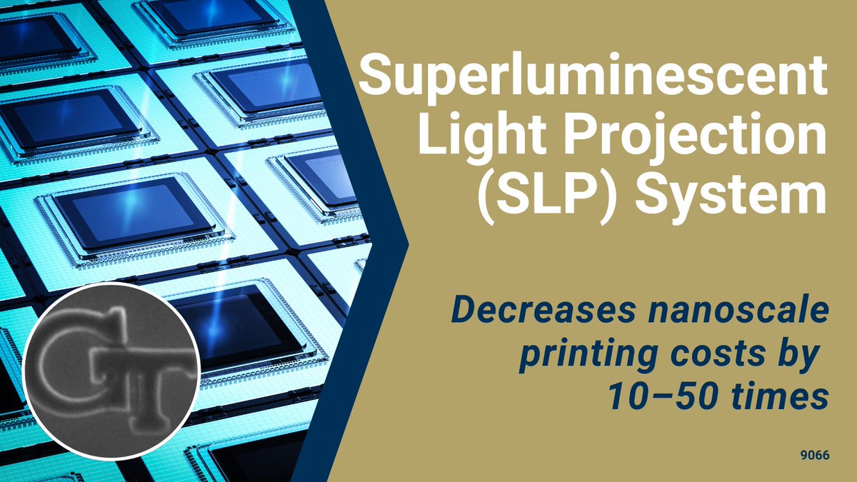 GaTechOTL's tweet image. #AvailableForLicensing: #SuperluminescentLightProjection system can significantly scale up production of #nanoscalestructures for many uses with lower costs, higher printing speeds, &amp;amp; finer images. #SLP #metallicthinfilms #quantumdevices @MEGeorgiaTech 
ow.ly/7Tyn50PxL6I