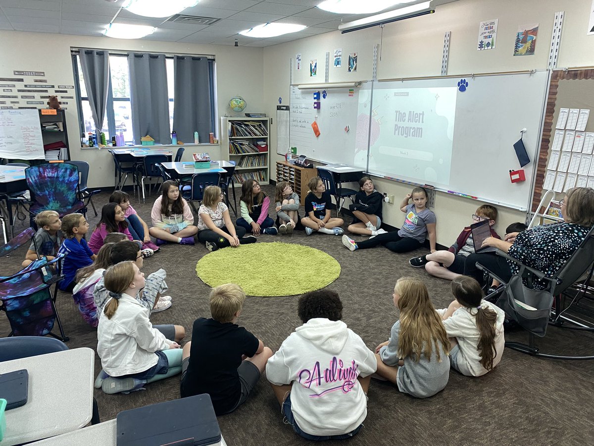 #proud2bMIS fourth graders shared ideas about regulating their emotions during their morning meeting.  One student even created a calming corner at home! #1GC