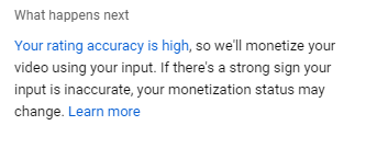 watercs2's tweet photo. @friendlycsss Your self certification rating accuracy is low, so Youtube has to do it instead. You'll see the exact status when you upload a video under "ad suitabililty". 
To fix just read why your videos get marked as limited. https://t.co/sv7ko2DiZt