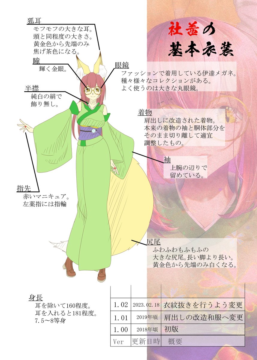 #茜絵巻 #オリジナル #設定資料 
うちの茜のデザイン資料です!!あれもこれもと書いてたら膨れ上がりました!! 