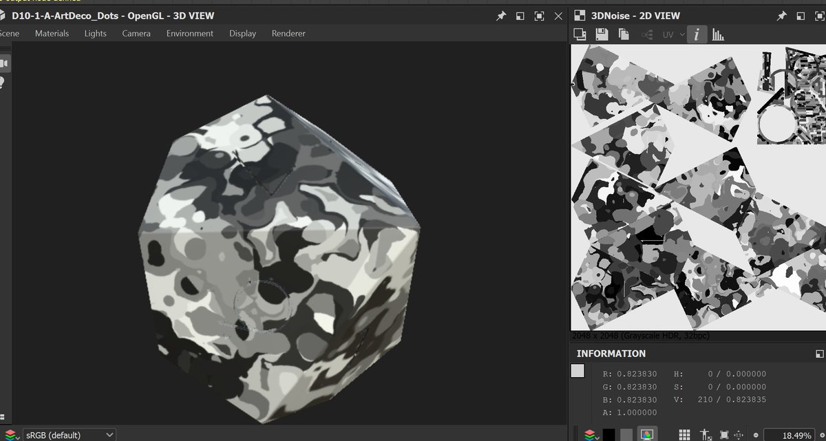 dNoDice's tweet photo. We love learning from the community & sharing our experiments!
Last year we learned this trick for organic patterns. Using 3D projected noise you can distort the underlying position and use that to drive another noise pattern.
#madewithsubstance #Tech #Art #Tips #Magicave #dNo https://t.co/QwqWfS6udl