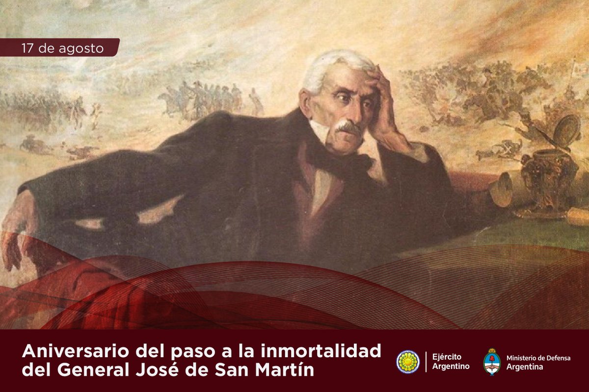 1850 🇦🇷 17 de Agosto 🇦🇷 2023 
A 173 años de su paso a la inmortalidad, rendimos homenaje al General San Martín. 
#PadreDeLaPatria