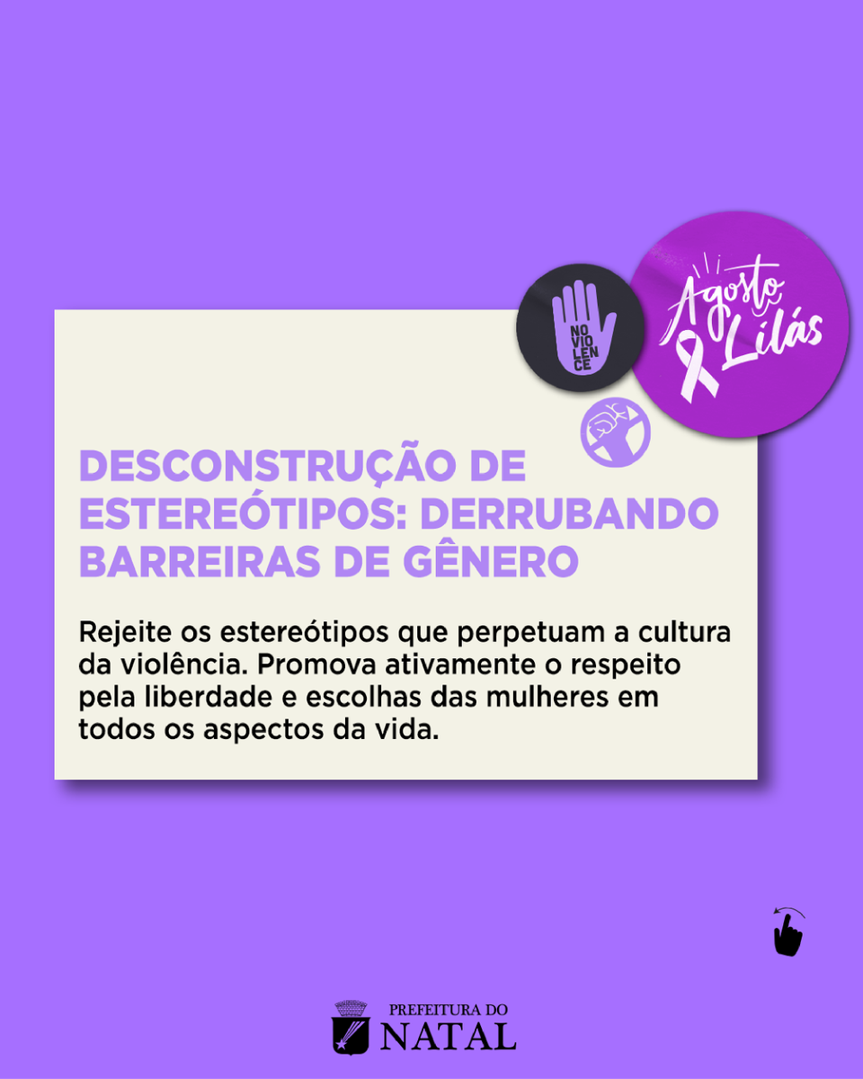 NatalPrefeitura's tweet photo. Homens, unam-se contra a violência! 👊💜 Neste #AgostoLilás, mês de proteção à mulher, lembramos que a luta pela igualdade exige a participação de todos. Seja parte da mudança, desconstrua padrões prejudiciais e denuncie abusos. Disque 0800 281 8000 e denuncie. https://t.co/GGioV6eyQZ