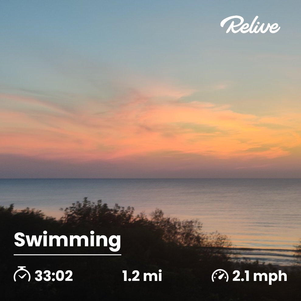 It's never not beautiful. I feel like I'm solving my open water problem (slower pace than pool). I was within a couple of seconds/100 of my pool times today. The stress of race day will be the real test. #RelentlessForwardProgress