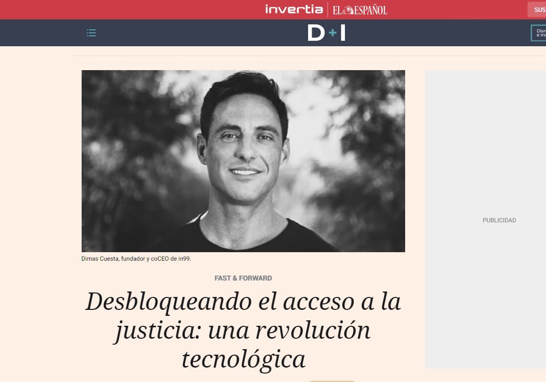 📰 Nuestro Fundador y Co-CEO Dimas Cuesta cuenta cómo es posible desbloquear el acceso a la justicia y los servicios profesionales con un uso intensivo de la tecnología: bit.ly/3QINI09

#JusticiaTecnológica #AccesoALaJusticia #ServiciosProfesionalesDigitales